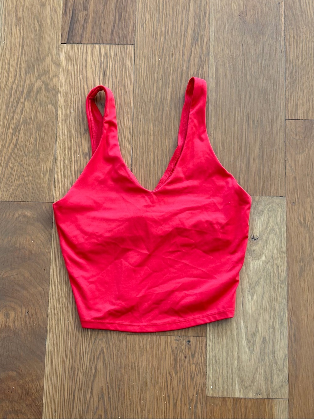 Women's V-Neck Red Tank Crop Top